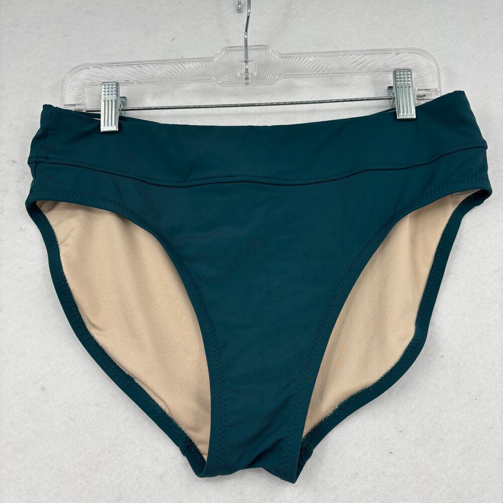 Garnet Hill Hipster Bikini Bottom Size 12 Spruce Green‎ High Cut